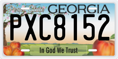 GA license plate PXC8152
