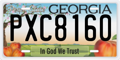 GA license plate PXC8160