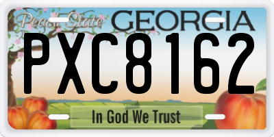 GA license plate PXC8162