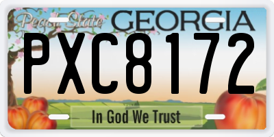 GA license plate PXC8172
