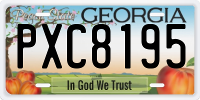 GA license plate PXC8195
