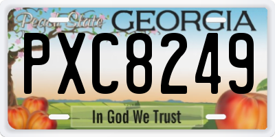 GA license plate PXC8249