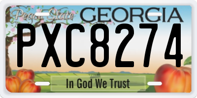 GA license plate PXC8274
