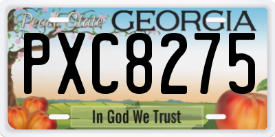 GA license plate PXC8275