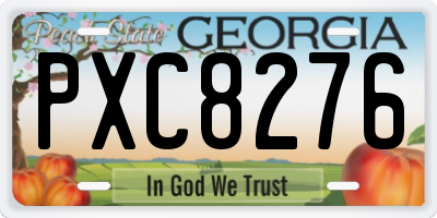 GA license plate PXC8276
