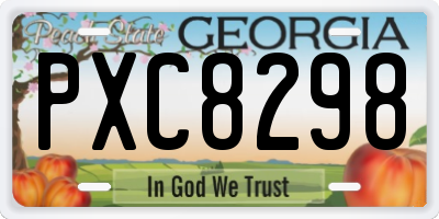 GA license plate PXC8298