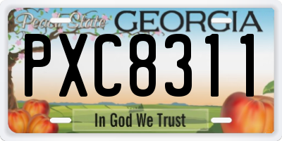 GA license plate PXC8311