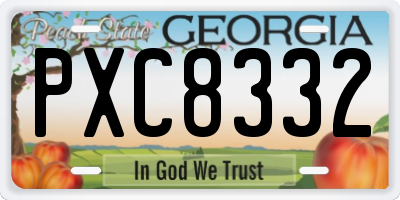 GA license plate PXC8332