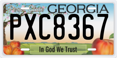 GA license plate PXC8367