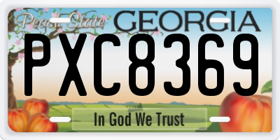 GA license plate PXC8369