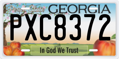 GA license plate PXC8372