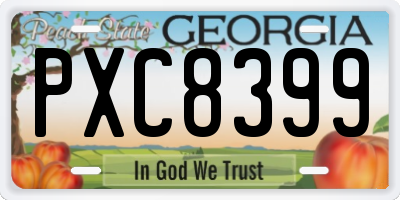 GA license plate PXC8399