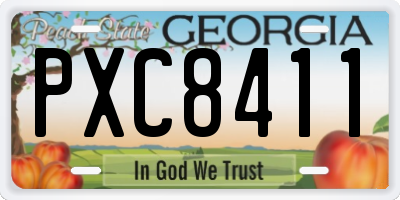 GA license plate PXC8411