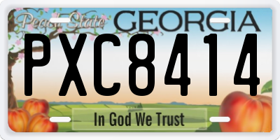 GA license plate PXC8414
