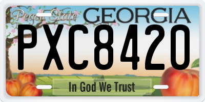 GA license plate PXC8420