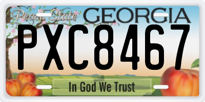 GA license plate PXC8467