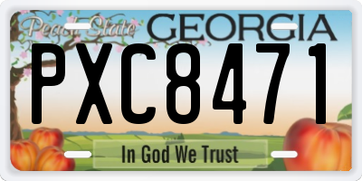 GA license plate PXC8471
