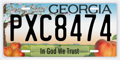 GA license plate PXC8474