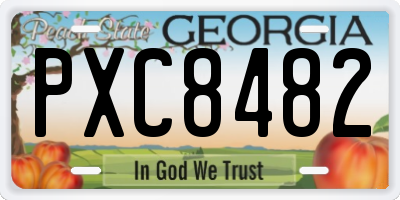 GA license plate PXC8482
