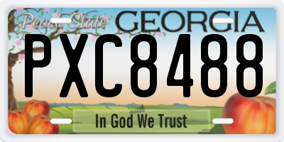 GA license plate PXC8488