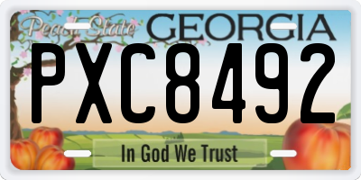GA license plate PXC8492