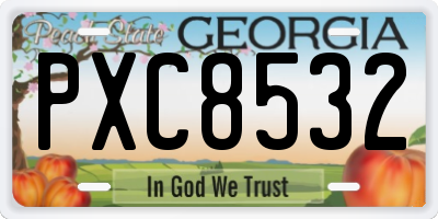 GA license plate PXC8532
