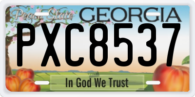GA license plate PXC8537
