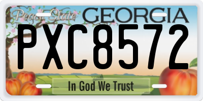 GA license plate PXC8572