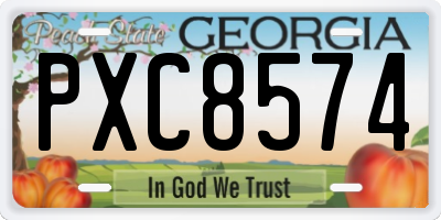 GA license plate PXC8574