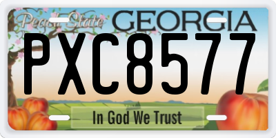 GA license plate PXC8577