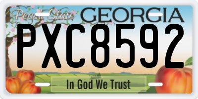 GA license plate PXC8592