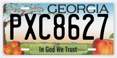 GA license plate PXC8627