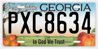 GA license plate PXC8634