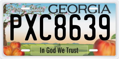 GA license plate PXC8639