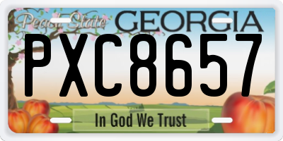GA license plate PXC8657