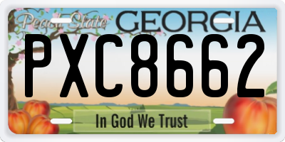GA license plate PXC8662