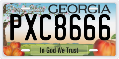 GA license plate PXC8666