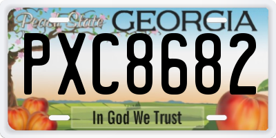 GA license plate PXC8682
