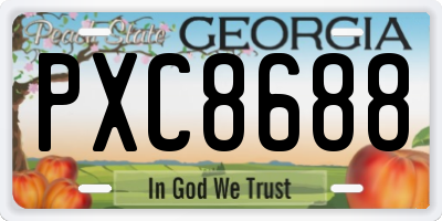 GA license plate PXC8688