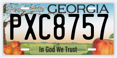 GA license plate PXC8757