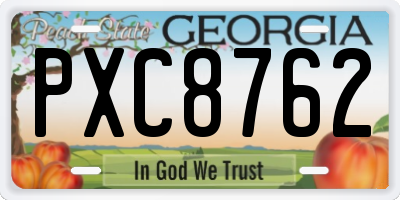 GA license plate PXC8762