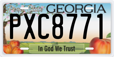 GA license plate PXC8771