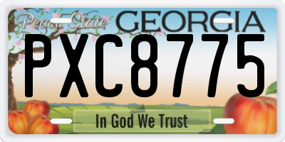 GA license plate PXC8775