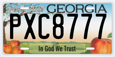GA license plate PXC8777