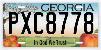 GA license plate PXC8778