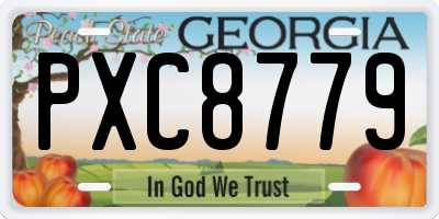 GA license plate PXC8779
