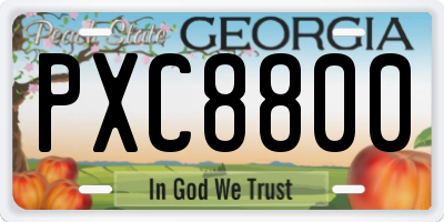 GA license plate PXC8800
