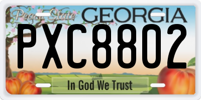 GA license plate PXC8802