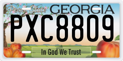 GA license plate PXC8809