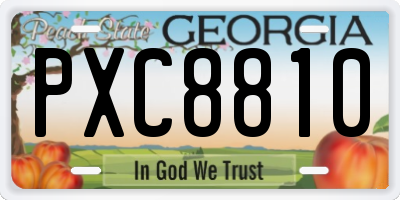 GA license plate PXC8810